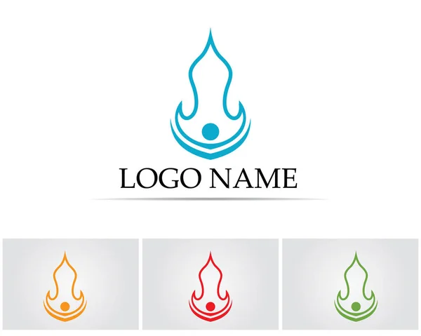 Fogo chama natureza logotipo e símbolos ícones modelo —  Vetores de Stock