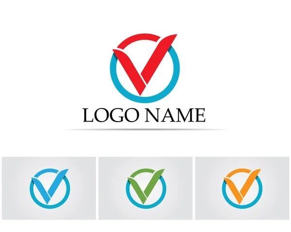 V dopise Logo obchodní šablony vektorové ikony — Stockový vektor