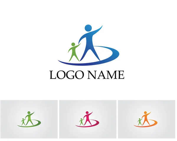 Family Care Love Logo Symbols Template — Stock Vector