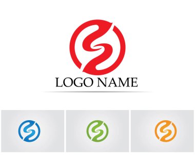 S harfli şirket logosu tasarım vektörü