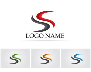 S harfli şirket logosu tasarım vektörü