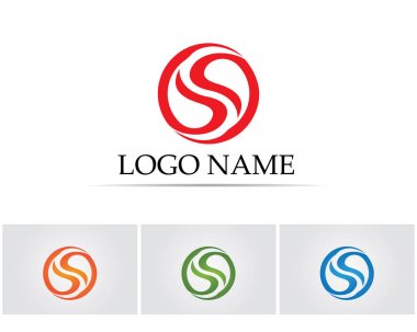 S harfli şirket logosu tasarım vektörü