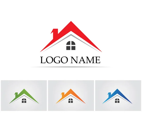 Immobilier et bâtiments à la maison logo icônes modèle — Image vectorielle