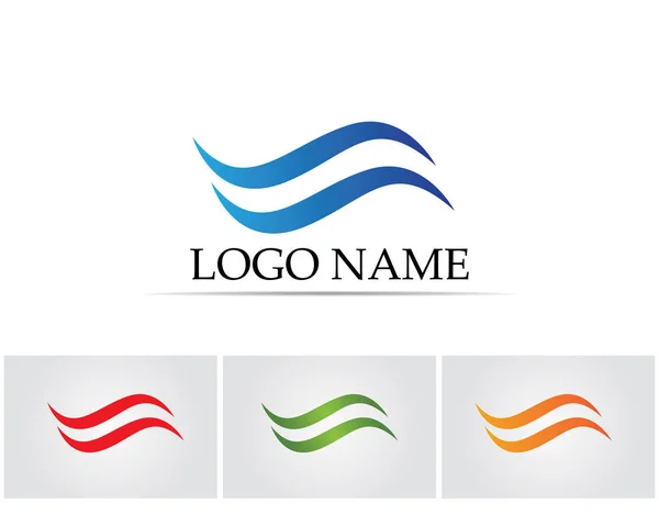 Olas logotipo de la playa y símbolos — Vector de stock