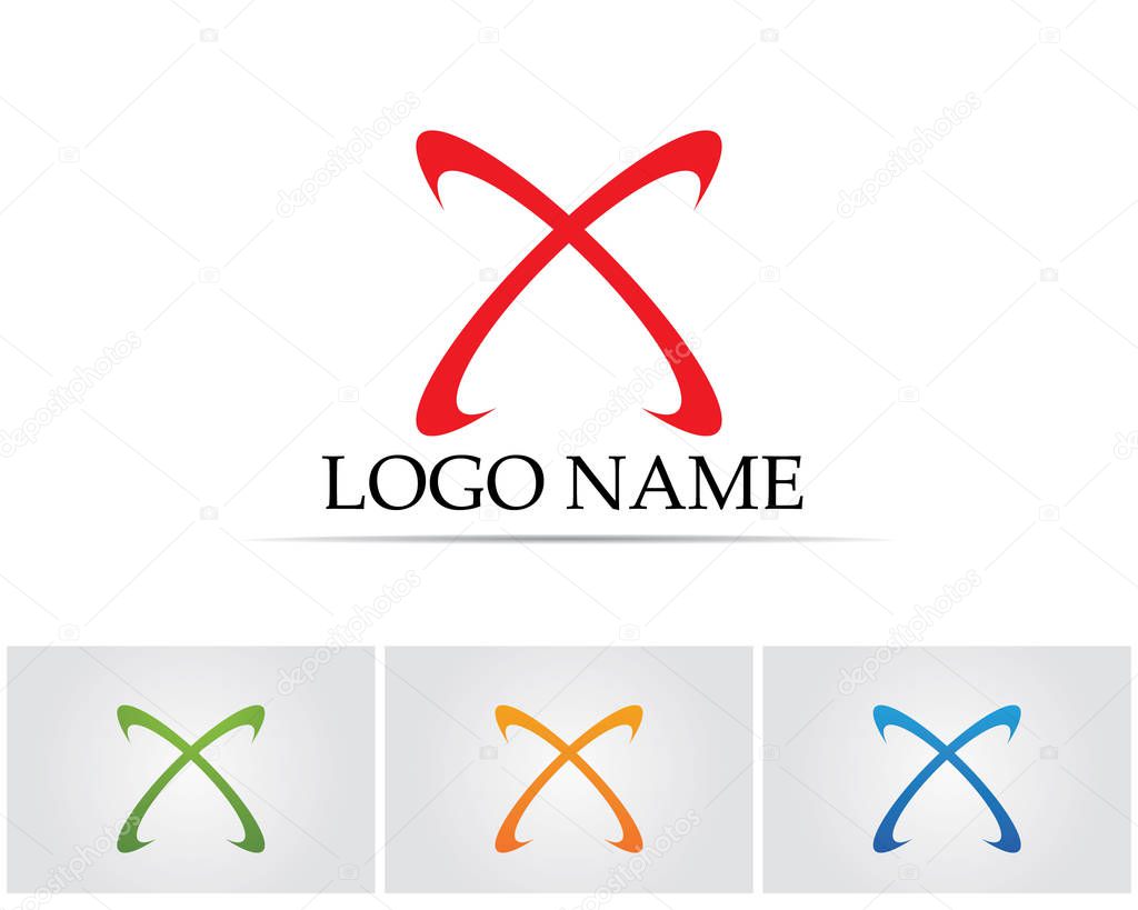 X Letter Logo Template vector icon design