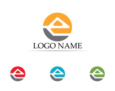 E harfinin logo için soyut simgeler