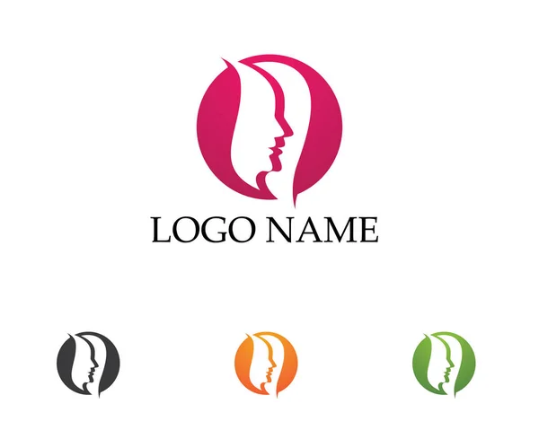 Cheveux femme et visage logo et symboles — Image vectorielle