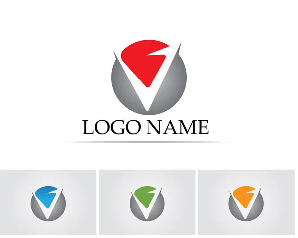 V carta logotipo modelo de negócio vetor ícone —  Vetores de Stock