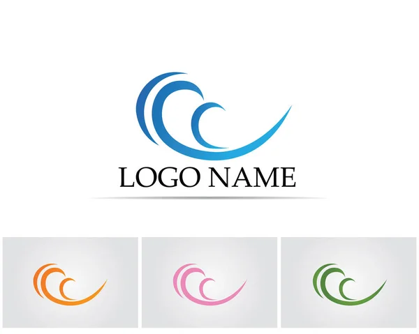 Olas logotipo de la playa y símbolos — Vector de stock