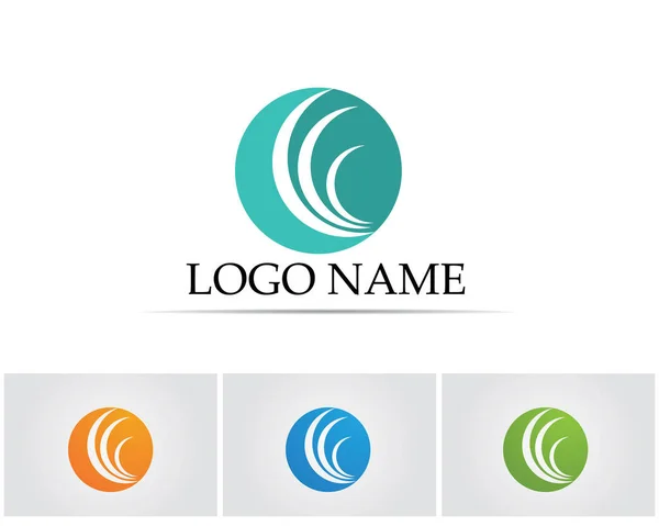 Olas logotipo de la playa y símbolos — Vector de stock