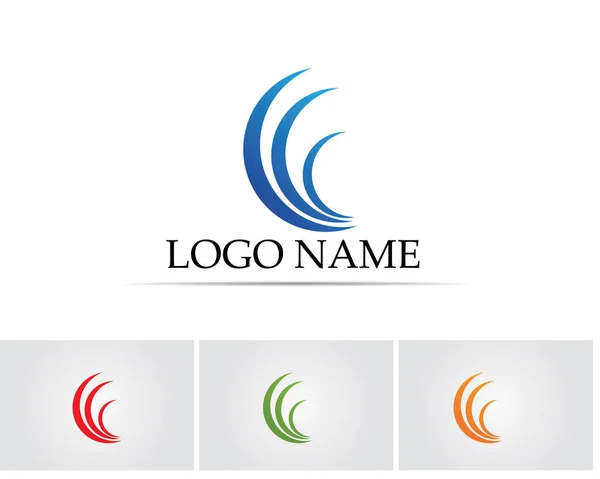 Olas logotipo de la playa y símbolos — Vector de stock