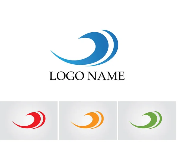 Ondas logotipo da praia e símbolos —  Vetores de Stock