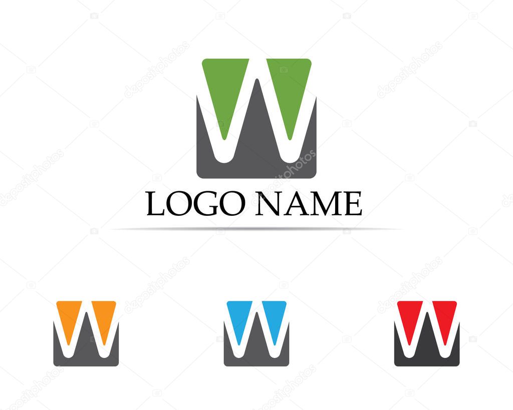 W Letter Logo Template vector icon design