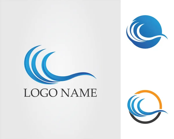 Olas logotipo de la playa y símbolos — Vector de stock