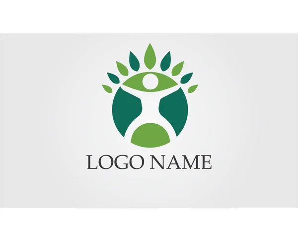 Vector - Tree green people identity card vector logo template — Stock Vector