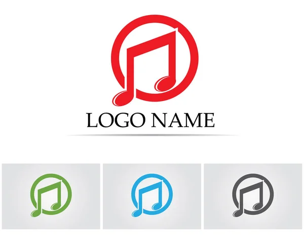 Muziek notitie symbolen logo en pictogrammen sjabloon — Stockvector