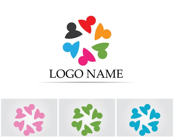 Logo et symboles du peuple communautaire — Image vectorielle