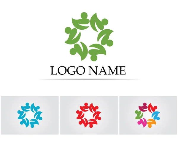 Communautaire mensen logo en symbolen — Stockvector