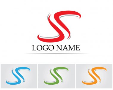 S harfli şirket logosu tasarım vektörü