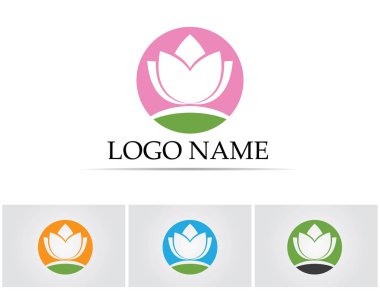 Vektör - Lotus çiçek işareti sağlık, Spa ve Yoga için. Vektör çizim