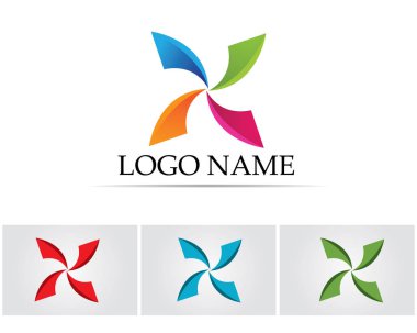 Kırmızı ve Mavi Yıldız Şahin Logo Şablon vektör simgesi