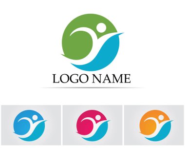 İnsanlar başarıyı önemser sağlık logosu simgeleri