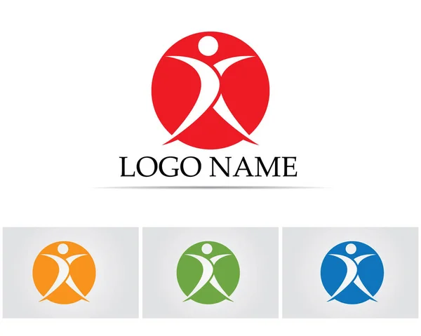 İnsanların bakım sağlık logo ve sembolleri — Stok Vektör