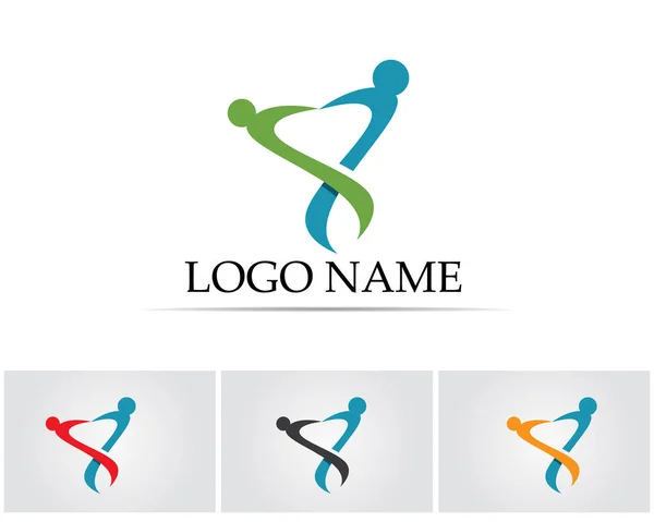 Soins aux personnes logo et symboles de santé — Image vectorielle
