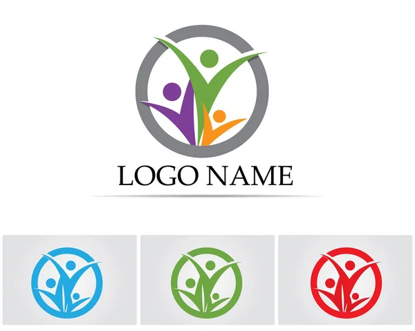 Folk pleje sundhed logo og symboler – Stock-vektor