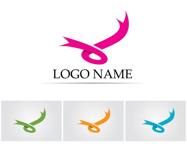 Modèle de symboles et d'icônes de logo ruban — Image vectorielle