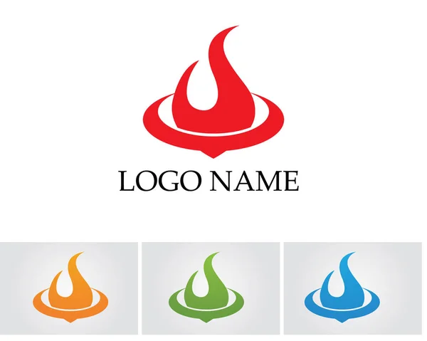 Feu flamme nature logo et symboles icônes modèle — Image vectorielle