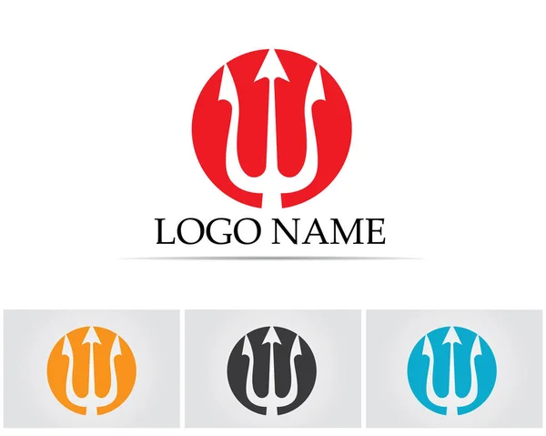 Logotipo tridente mágico e símbolos modelo vetor — Vetor de Stock