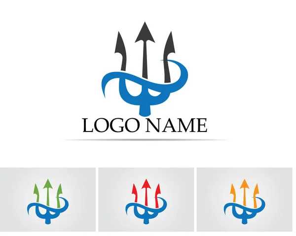 Magic trident logo and symbols template vector — Stock Vector
