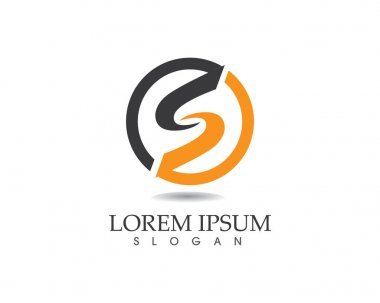 S harfli şirket logosu tasarım vektörü
