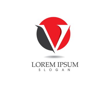 V Harfi Logo İş Şablonu Vektör Simgesi Simgesi