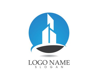 Emlak ve ev binaları logo simgeleri şablonu