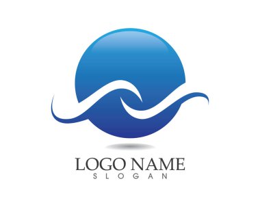 Deniz veya okyanus dalgaları, mavi su, sıçrama ve fırtına, vektör illüstrasyon