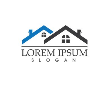 Emlak ve ev binaları logo simgeleri şablonu