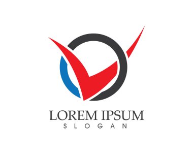 V Harfi Logo İş Şablonu Vektör Simgesi Simgesi