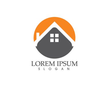 Emlak ve ev binaları logo simgeleri şablonu