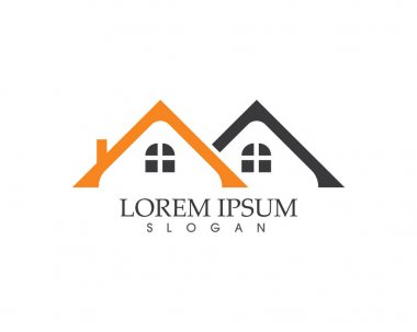 Emlak ve ev binaları logo simgeleri şablonu