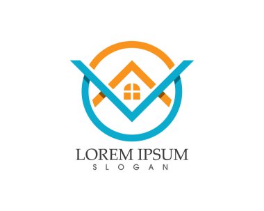 Emlak ve ev binaları logo simgeleri şablonu