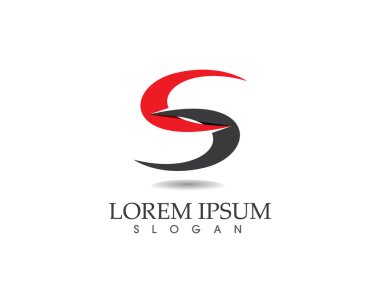S harfli şirket logosu tasarım vektörü