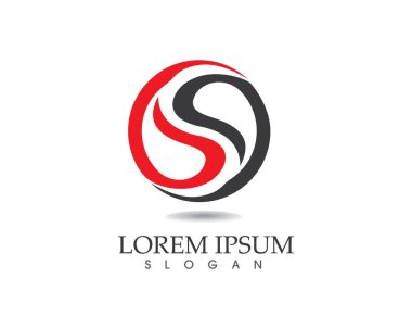 S harfli şirket logosu tasarım vektörü
