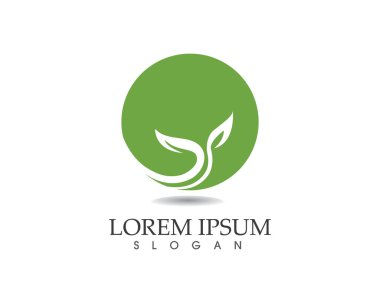 Yeşil doğa logo ve sembolleri vektör yaprak