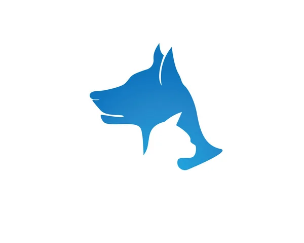 Logotipo e símbolos da cabeça de animal de cão e gato — Vetor de Stock