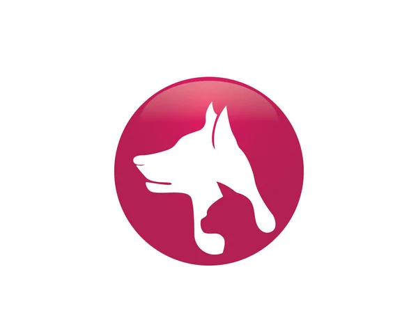 Dog and cat animal head logo and symbols — Stock Vector