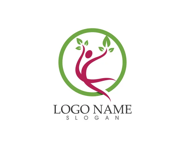 Logo templates - succesvolle mensen mensen zorg succes gezondheid leven logo — Stockvector