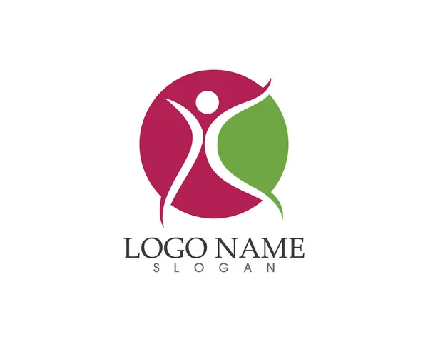 Logo templates - succesvolle mensen mensen zorg succes gezondheid leven logo — Stockvector