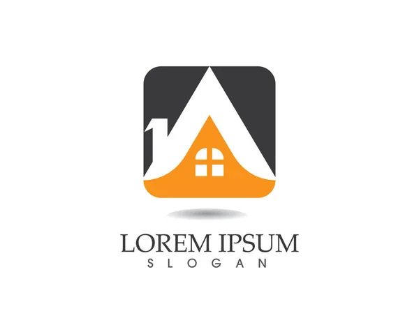 Maison et bâtiments logo icônes modèle — Image vectorielle